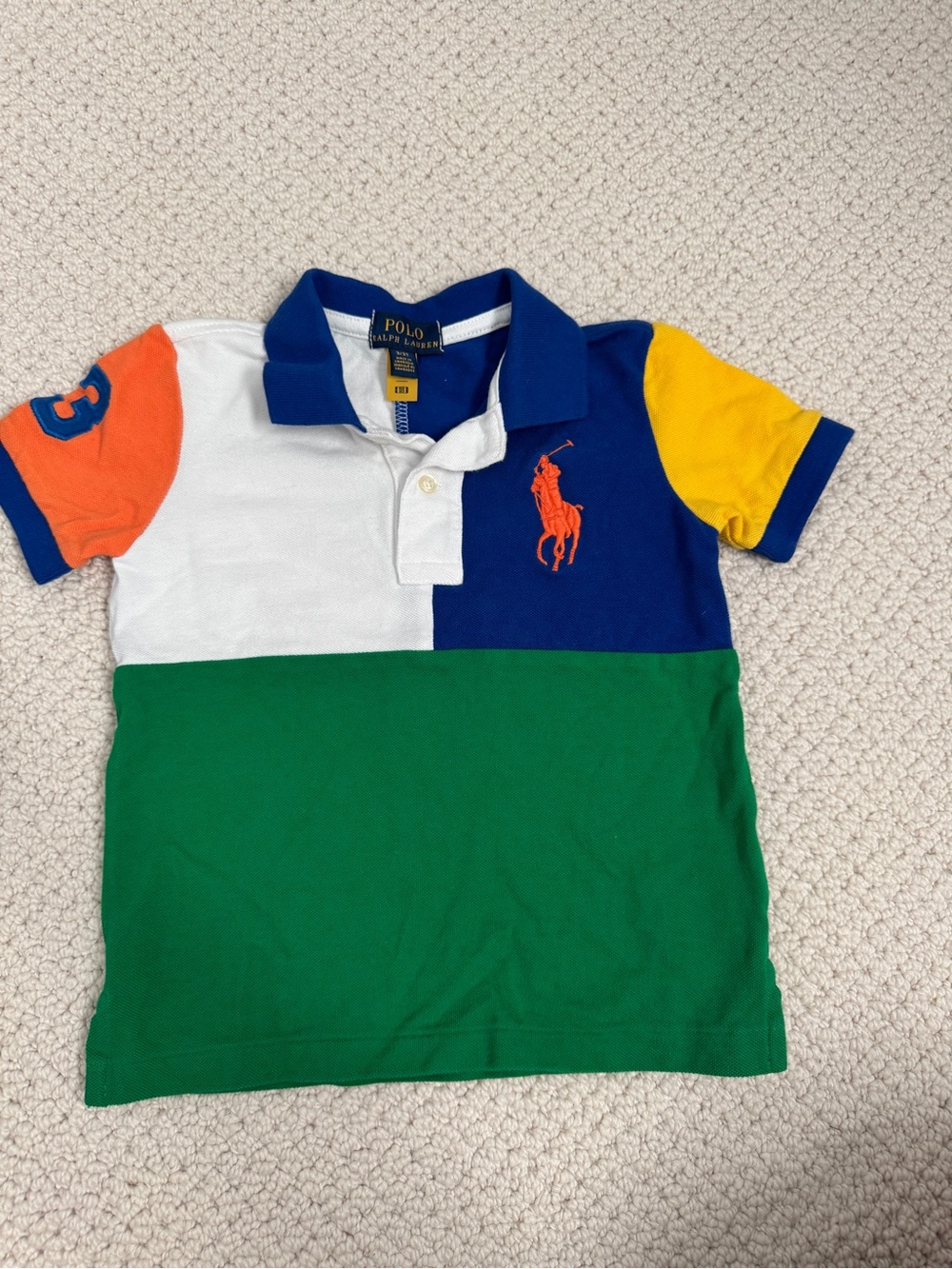 Polo by Ralph Lauren Kids Colorblock Polo — Blue, Green, White, Orange, Yellow